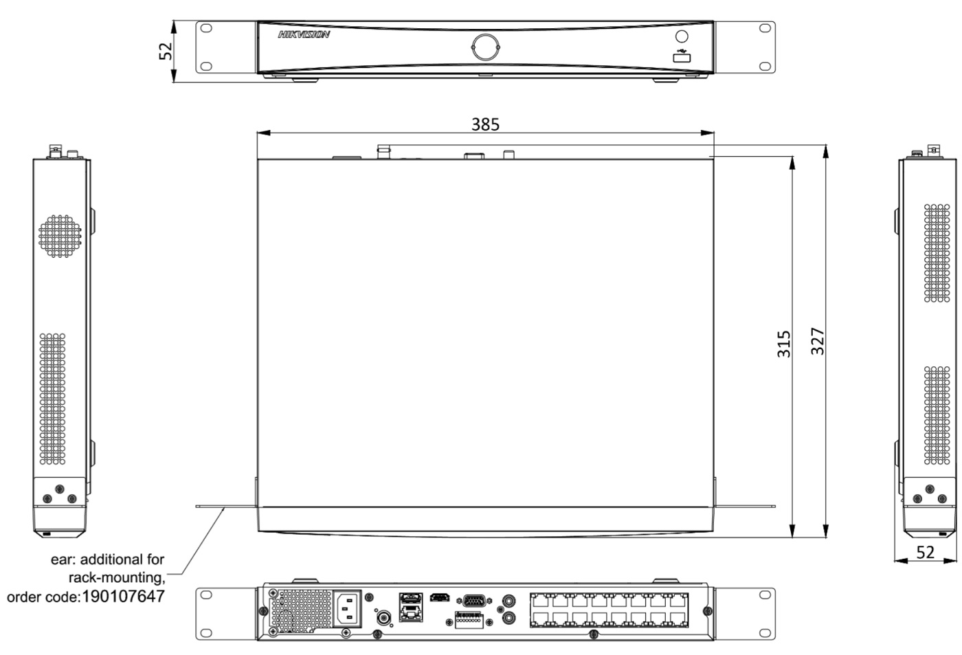 Hikvision NVR DS 7616NXI I2 16P S C 16 Channels 2x HDD 16x PoE