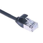 Masterlan comfort patch cable U/FTP, extra slim, Cat6A, 0,25m, black, LSZH