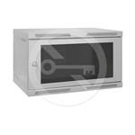 Solarix wall cabinet assembled SENSA 6U 400mm, glass door, grey