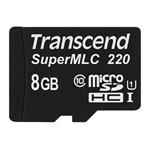 Transcend 8GB microSDHC220I UHS-I U1 (Class 10) SuperMLC průmyslová paměťová karta, 81MB/s R, 46MB/s