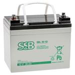 SSB AGM lead acid battery 12V 36Ah, lifetime 10-12 years, M6 connector